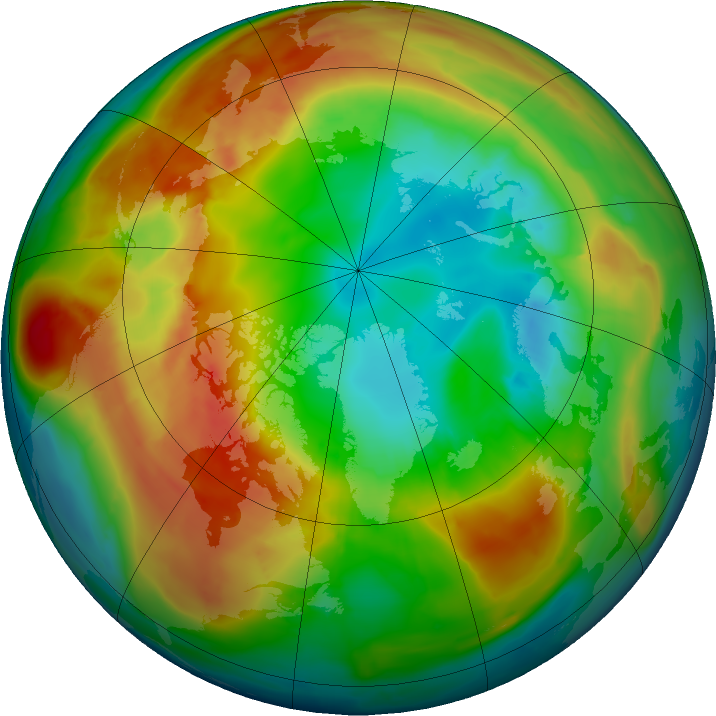 Arctic ozone map for 17 February 2016